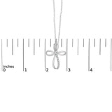 .925 Sterling Silver Diamond Accent Cross Ribbon 18" Pendant Necklace (I-J Color, I2-I3 Clarity)-4