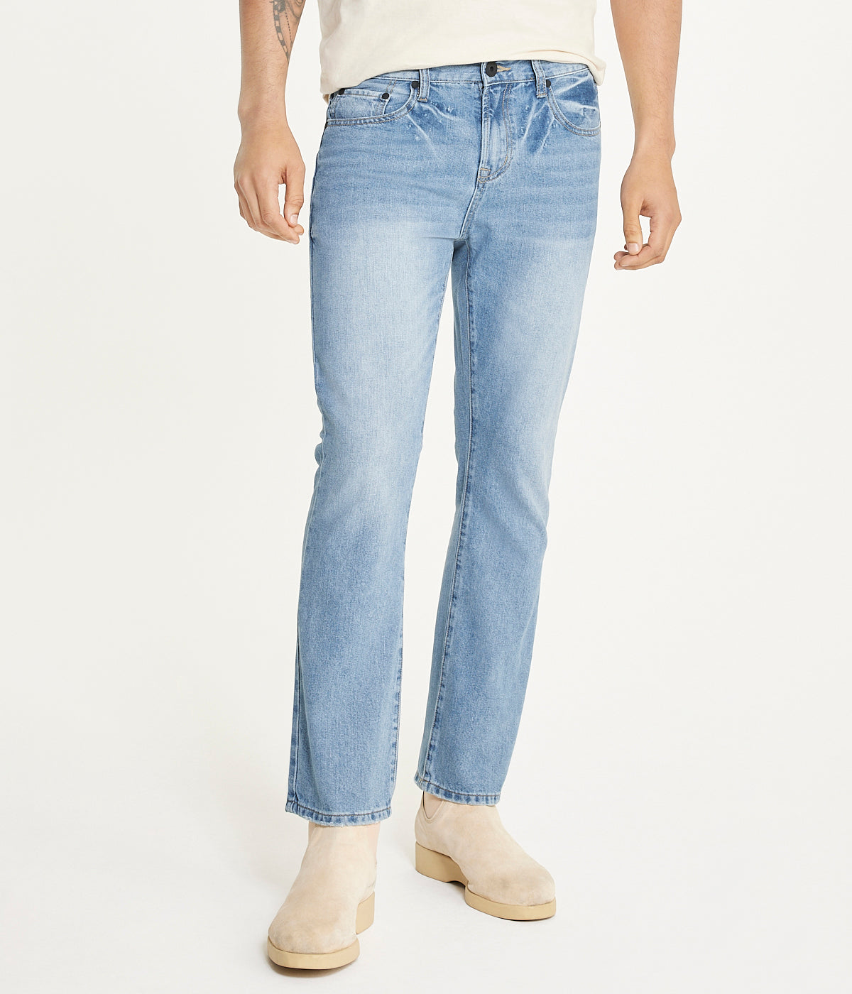 Light Wash Rigid Slim Boot Cut Jean