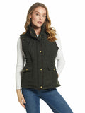 Ladies Quilted Snap Front Vest with 4 Pockets