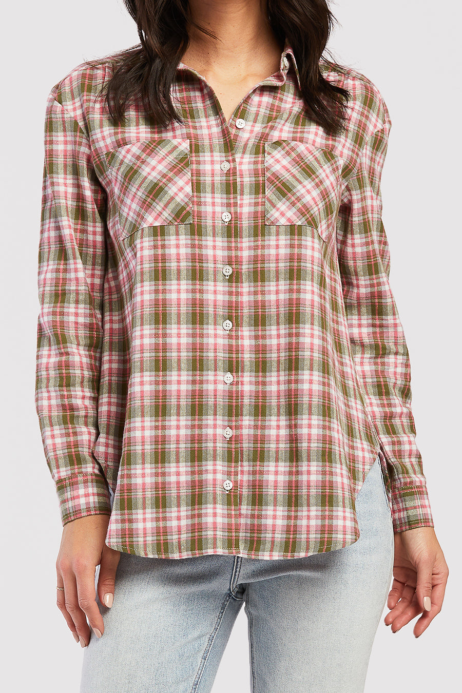 Pink Olive Plaid