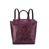 Shia Convertible Shoulder Bag/Backpack with Embossed Floral Print