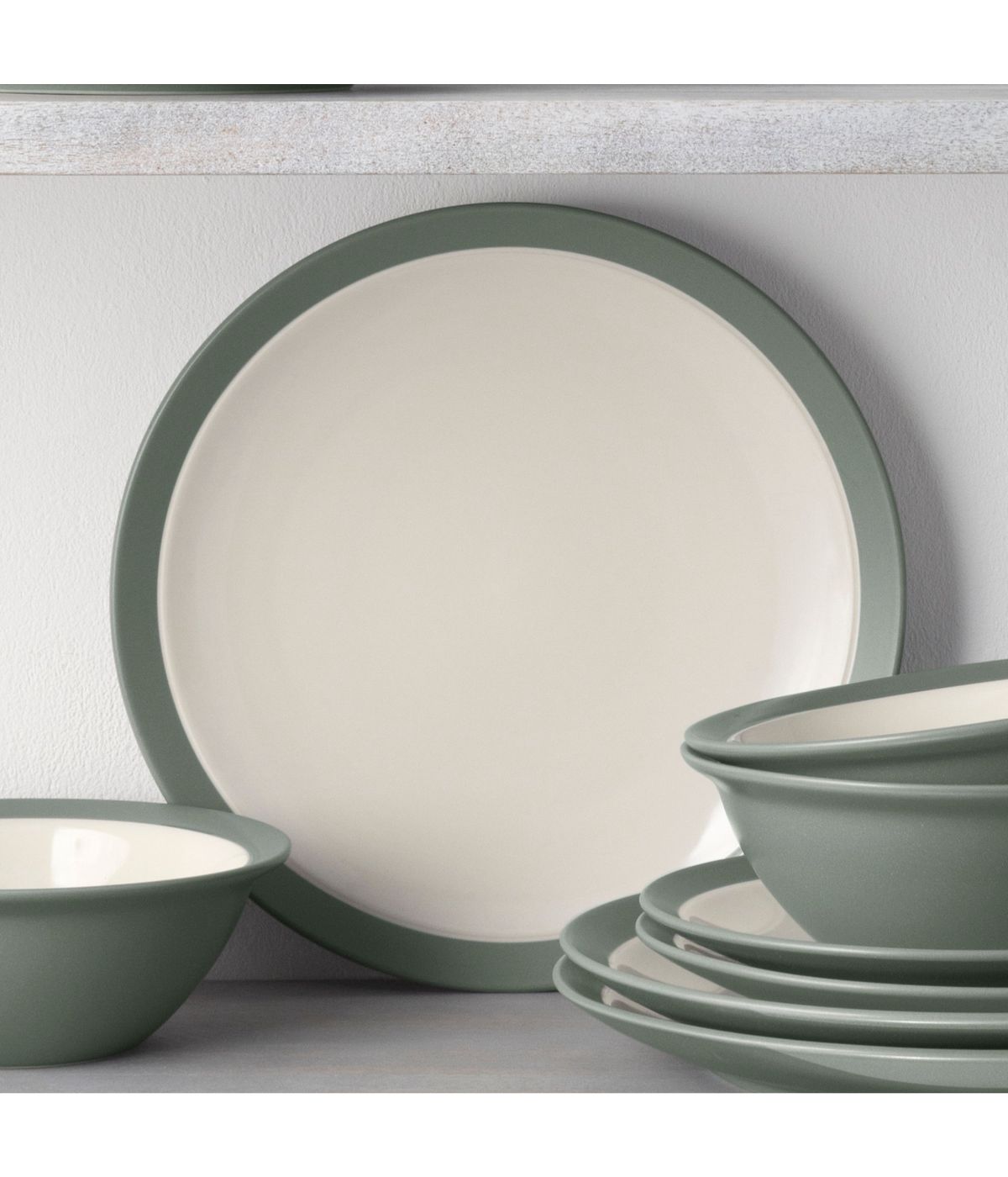 Colorwave Curve Set of 4 Curve Dinner Plates Green