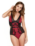 Lilith Micro Mesh Ruching and Applique Teddy