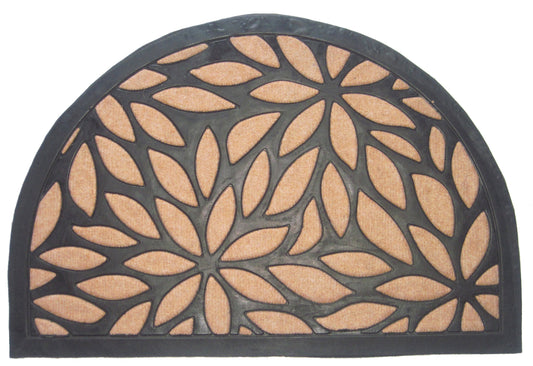 Brown Petals Half Round Doormat