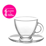 Roma Glass Espresso Cups and Saucers 12-Piece Set