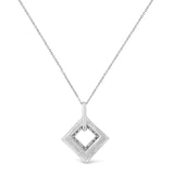.925 Sterling Silver Pave-Set Diamond Accent Kite Shape 18" Pendant Necklace (I-J Color, I1-I2 Clarity)-2