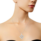 .925 Sterling Silver Pave-Set Diamond Accent Kite Shape 18" Pendant Necklace (I-J Color, I1-I2 Clarity)-3