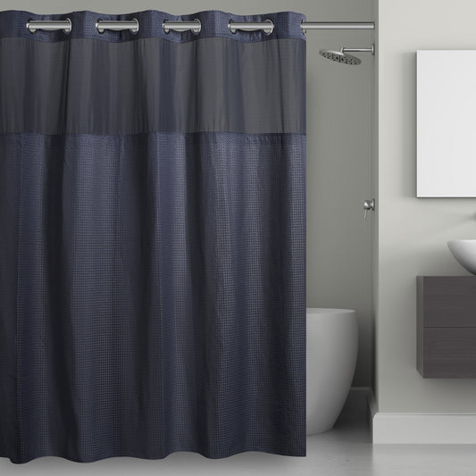 Waffle Shower Curtain Navy