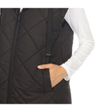 Women's Diamond Quilted Hooded Puffer Vest Black