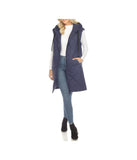 Women's Diamond Quilted Hooded Puffer Vest Navy