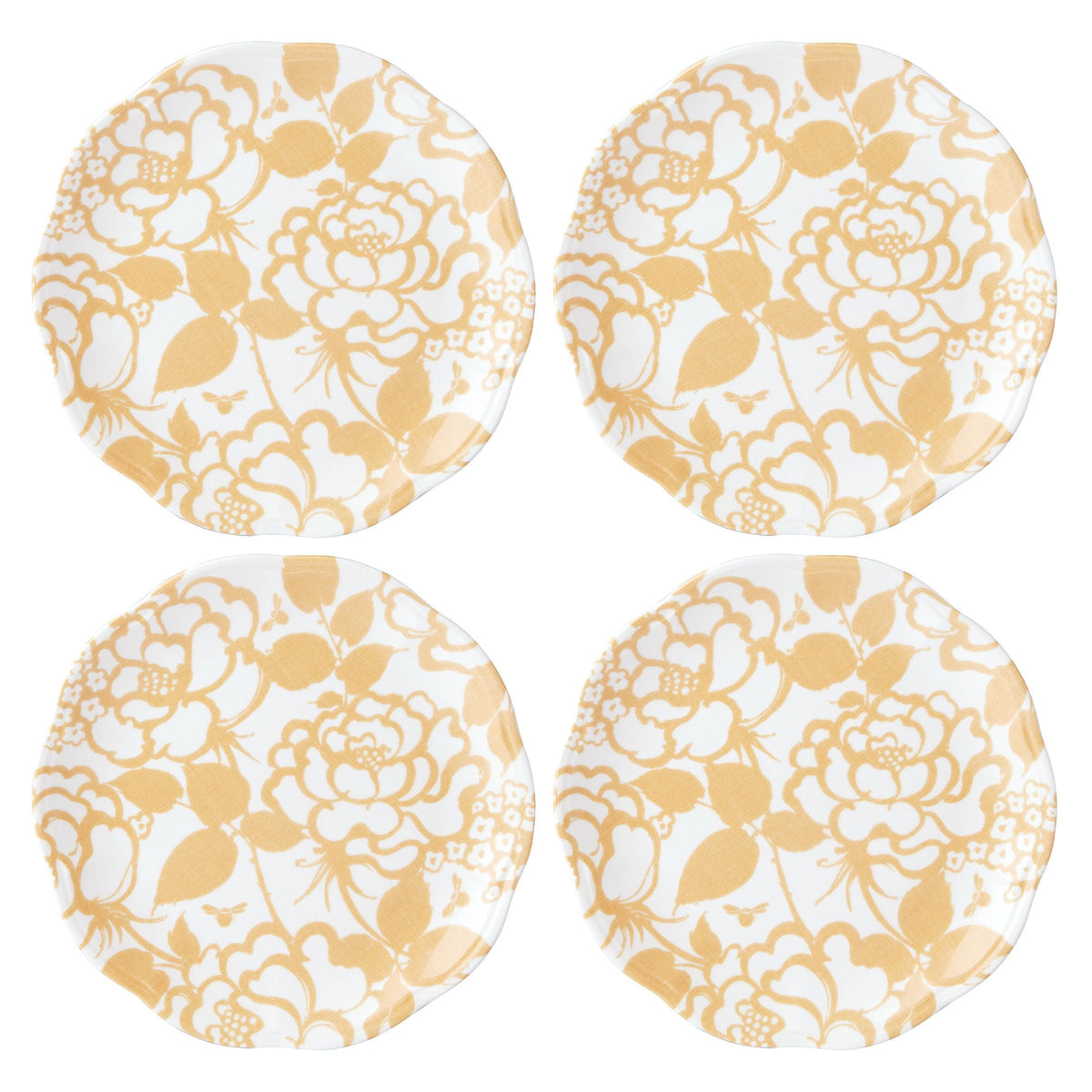 Butterfly Meadow Cottage Goldenrod Accent Plates Set of 4