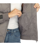 Women's Lightweight Diamond Quilted Puffer Bomber Jacket Grey