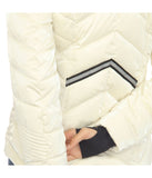 Women's Midweight Quilted Contrast With Thumbholes Hooded Jacket White