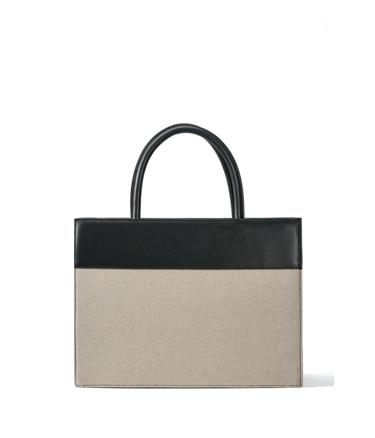 Victoria Tote Leather Canvas Combo Bag Black