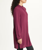 Long Sleeve Pop-Over Tunic With Covered Placket