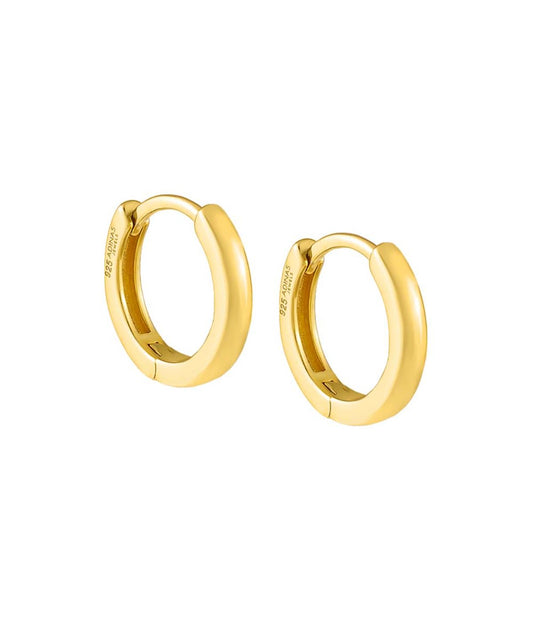 Plain Ring Huggie Earring Gold