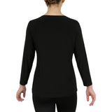 Solid Ity 3/4 Sleeves Boatneck Top