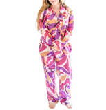 Myra Peri Tie-Dye Print Women's Nightwear Long Sleeve Shirt & Pajama Set