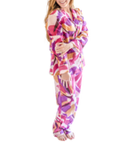 Myra Peri Tie-Dye Print Women's Nightwear Long Sleeve Shirt & Pajama Set