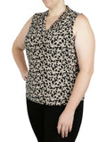 Plus Size Printed Pleat Front Top