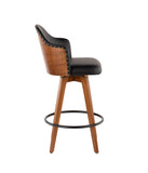 Ahoy Counter Stool Walnut, Black & Brass