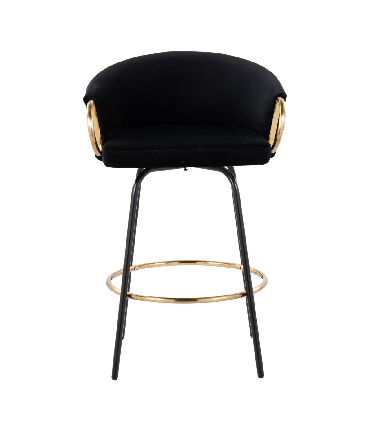 Claire Counter Stool - Set of 2 Black, Gold & Black