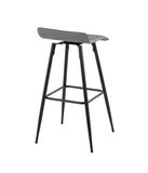 Ale Fixed-Height Bar Stool - Set of 2 Black & Grey