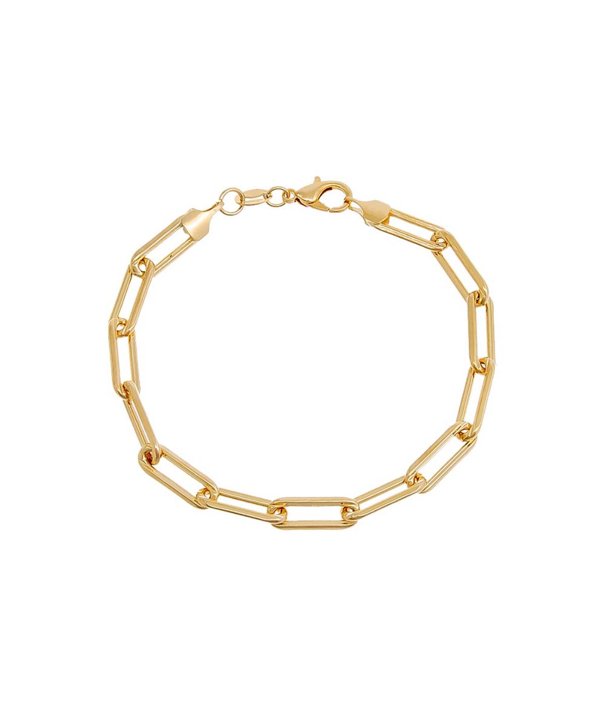 Large Paperclip Link Bracelet Gold