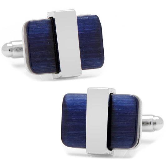 Silver-Wrapped-Navy-Blue-Catseye-Cufflinks-Blue-1