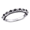  1/8 CT TW Black Diamond 10K White Gold Vintage Anniversary Band