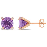 Amethyst and 1/10 CT TW Diamond Martini Stud Earrings