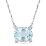 Aquamarine and Diamond Accent Station Necklace