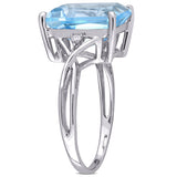 7 1/2 CT TGW Sky Blue Topaz Sterling Silver Cocktail Ring