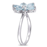 Aquamarine Floral Ring