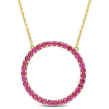 Created Ruby Open Circle Necklace