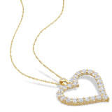 Created Moissanite Heart Pendant Yellow