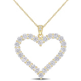 Created Moissanite Heart Pendant Yellow