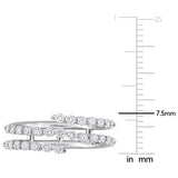 5/8 Carat TW Lab Created Diamond Platinum Plated Sterling Silver Coil Wrapped Ring