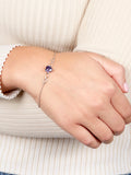 Silver Birthstone Heart Inifinity Bracelet