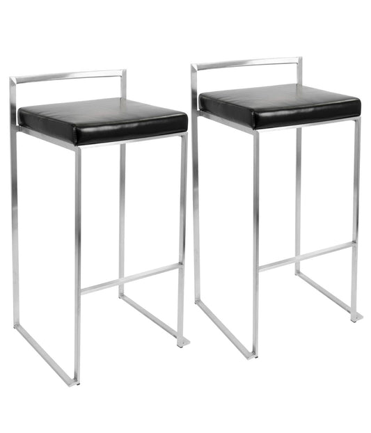 Fuji Stacker Barstool - Set of 2 Black