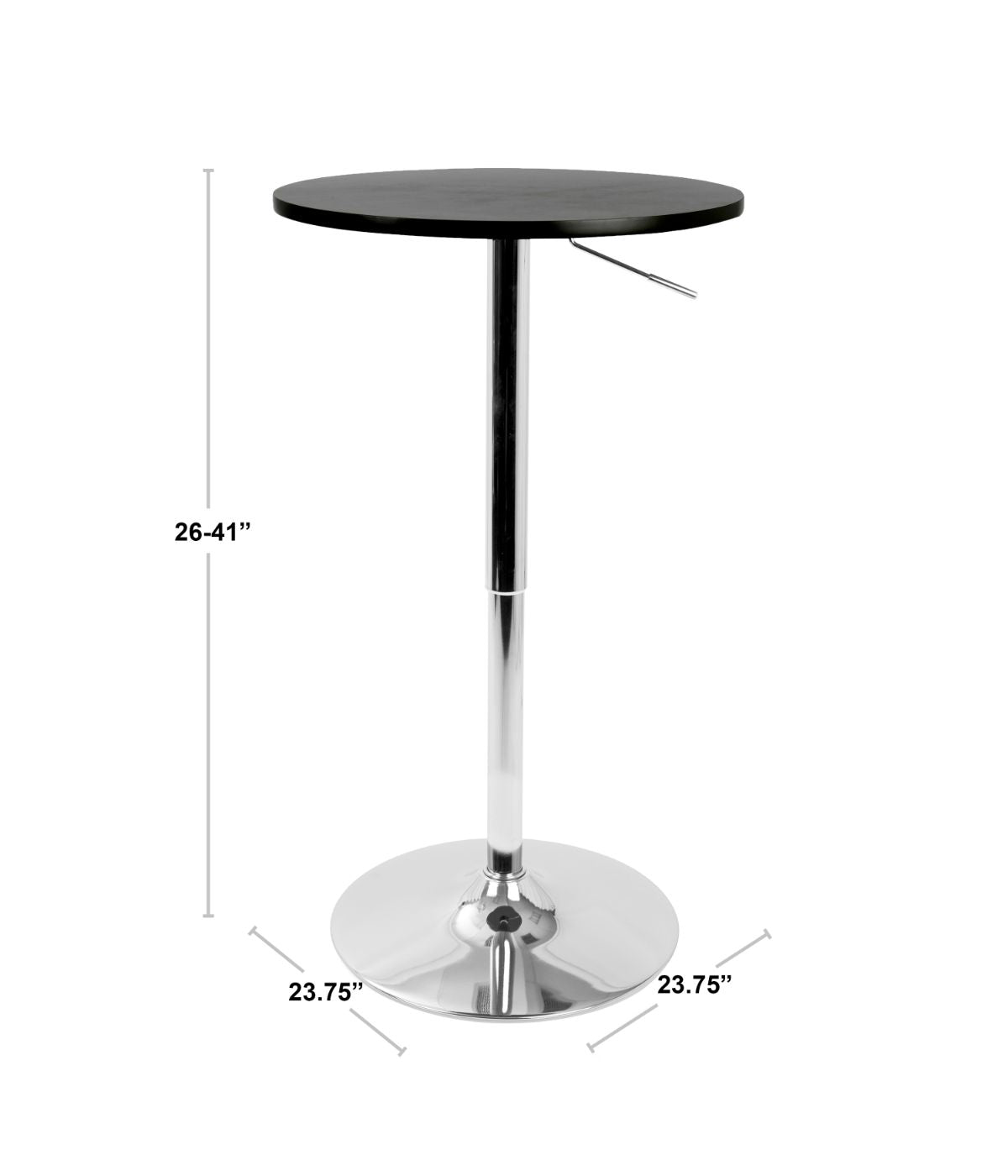 Adjustable Bar Table Black