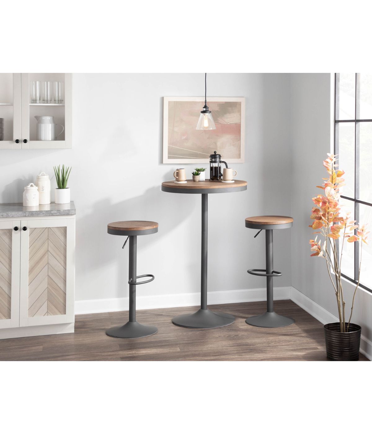 Dakota Bar Table Grey & Brown