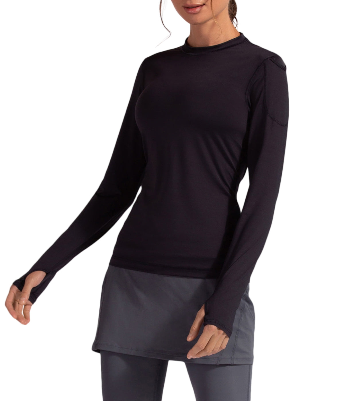 BloqUV Women's UPF 50+ Sun Protection Long Sleeve Sun Shirt 24/7 Top-2X-Black-1