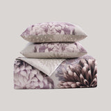 Bloom Purple 100% Cotton 230 Thread Count 5-Piece Reversible Comforter Set