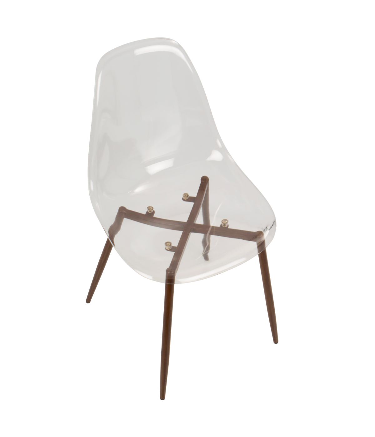 Clara Dining Chair - Set of 2 Walnut & Clear