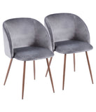 Fran Chair Walnut Grey - Set of 2 Walnut & Grey