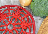 French Fleur De Lys Enameled Cast Iron Trivet