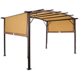 Metal Arched Pergola with Retractable Canopy 9' x 12'