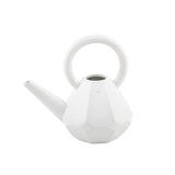 Matte White Diamond Faceted Ceramic Watering Can