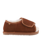 Wide Ladies Open Toe wrap with 100% Australian sheepskin lining Chestnut